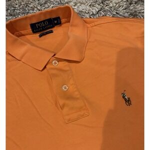 Men's Polo Ralph Lauren Orange Pima Soft Touch Short Sleeve Polo Size Medium
